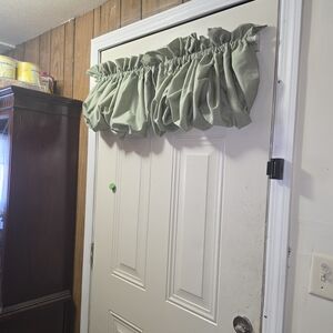 2 Ruffled Valance Curtain in Sage Green